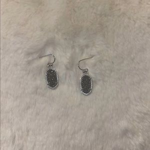 Kendra Scott sparkly silver dangle earrings